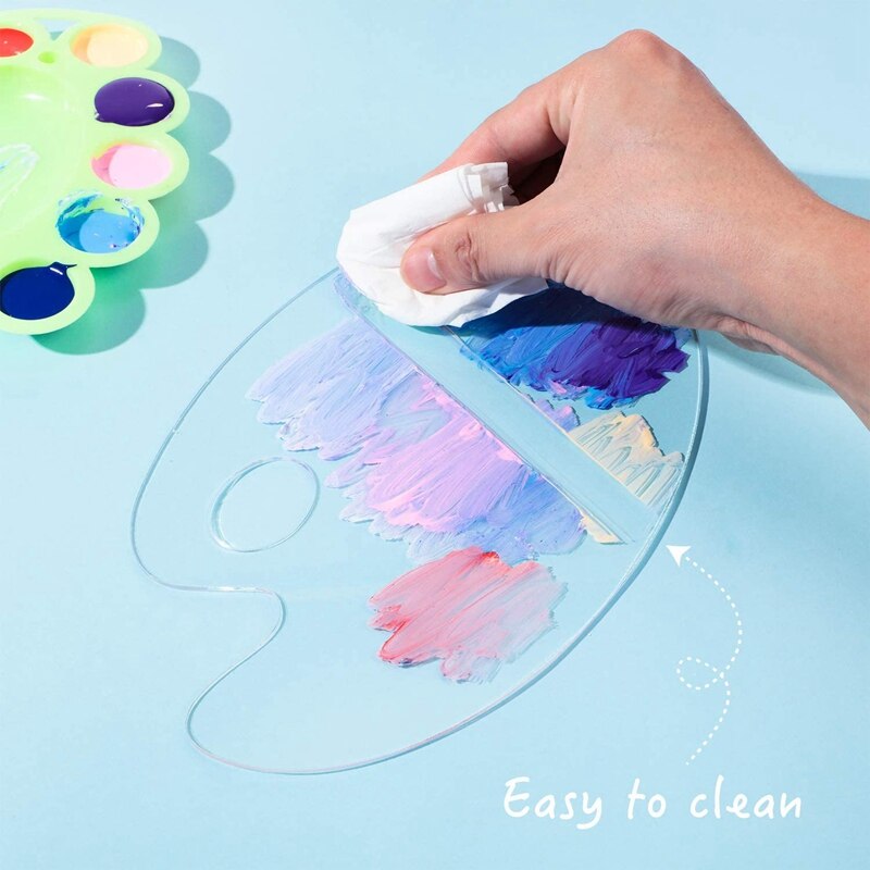 3 Pack Klare Farbe Palette Acrylfarbe Tablett Kunst Palette für DIY Kunst Handwerk Malerei (9,8x5,9 Zoll)