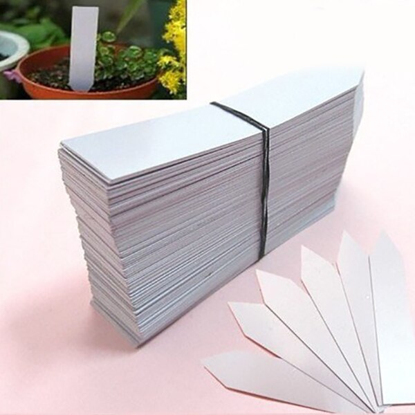 100 stk genanvendelig pvc plante tag etiket træ frugt frøplante haven blomsterpotte plastik etiket sorteringsværktøj