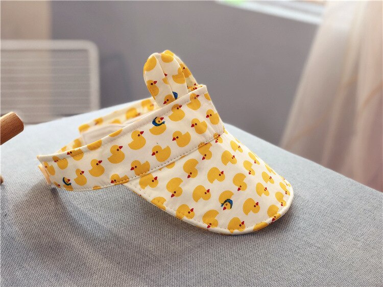 Mooie Kid Lege Top Zonneklep Hoed Cartoon Fruit Zomer Hoed Pure Kleuren Decoratie Uv Bescherming Hoed Voor Jongen En meisje