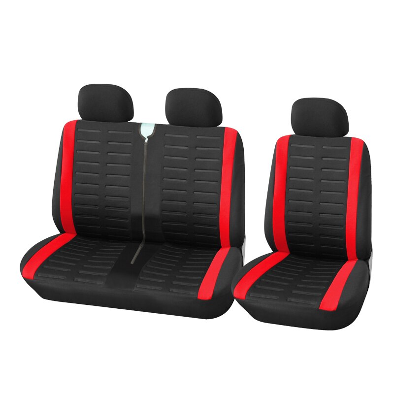 Fundas protectoras universales para asiento de coche, 2 + 1, para Peugeot Boxer 250, Volkswagen T4, 3302 gazelle, Sprinter 02: RED