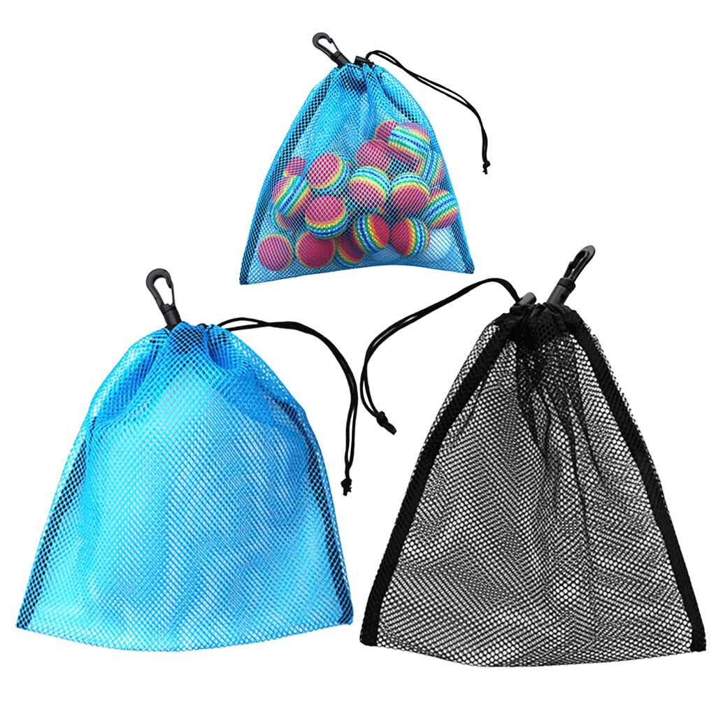 2 Pieces Golf Club Ball Mesh Net Bag Tennis Balls Holder Underwater Dive Gear Reels Storage Carrier
