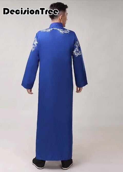 rouge à manches longues chinois hommes rayonne robes robe homme kimono peignoir vêtements de nuit vêtements de nuit chinois robe