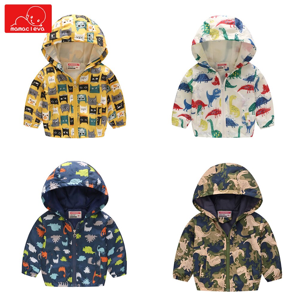Lente herfst kids Dinosaur windjack voor jongens meisjes leuke bovenkleding kinderen hooded jassen kind overjas