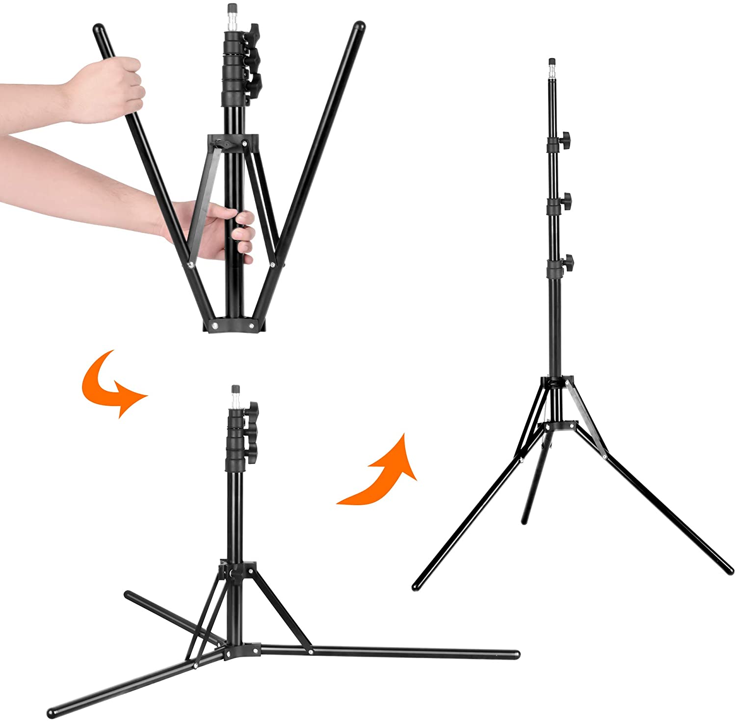 Trépied support de lumière photographie pli Portable léger 200cm/6ft Studio Photo pour Flash réflecteur Softbox parapluie vidéo Shoot