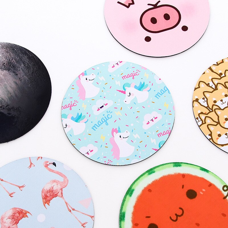 Creatice Cartoon Siliconen Muismat Deask Mat Circulaire Muismat Kantoor Scholieren Met Aarde Maan Watermeloen