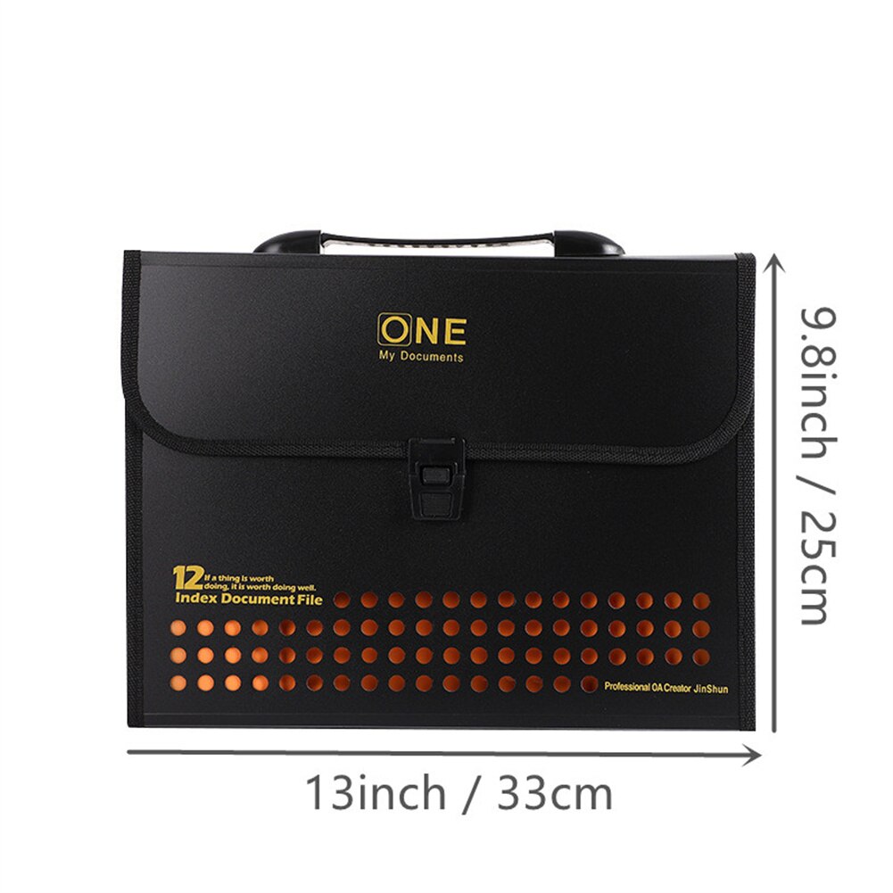 12 Pockets Accordion Expandable File Folder With Handles Portable A4/A5 Letter Size Business Office File Document Organizer PP