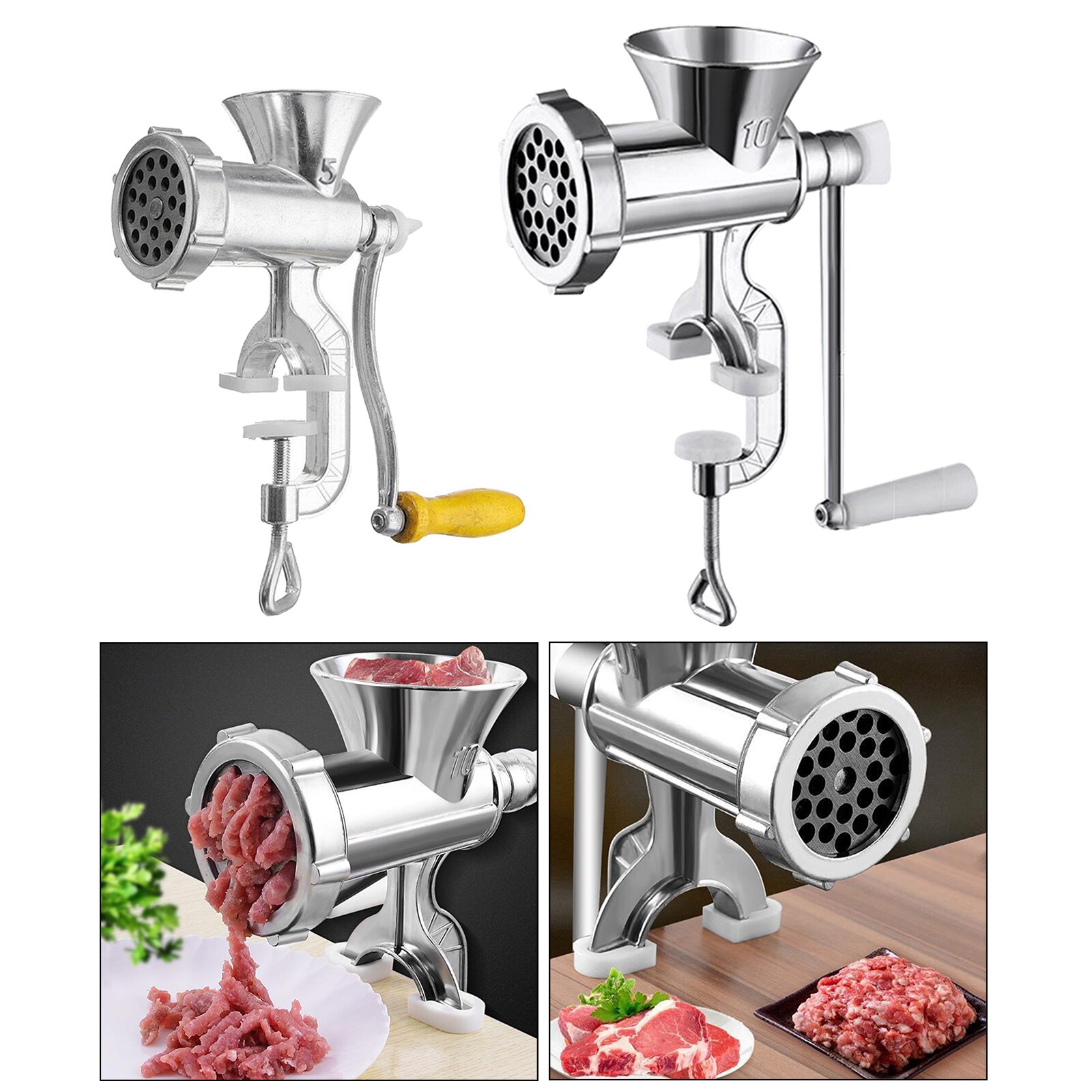 Handheld Manual Meat Grinder Mincer Sausage Stuffer Filler Making Pasta Maker Hand Crank for Home Kitchen Cooking Tools