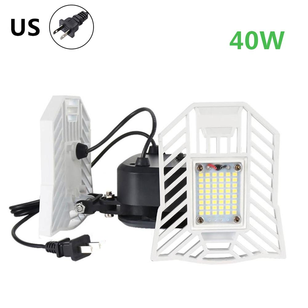 40W Garage Lamp LED Vervormen Wandlamp Verstelbare LED Blaker Licht Waterdicht Werk Licht Voor Workshop US EU Plug 85-265V