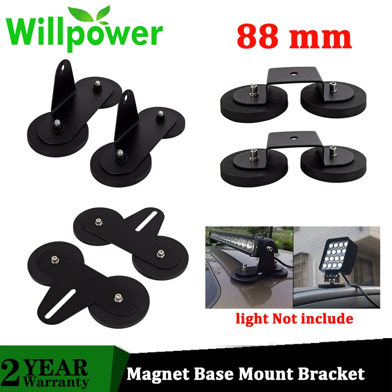 Willpower 88mm Powerful Magnetic Base Mounting Bracket Sucker Magnet Lamp Holder Roof LED Light Car Offroad SUV ATV UTB Pickup
