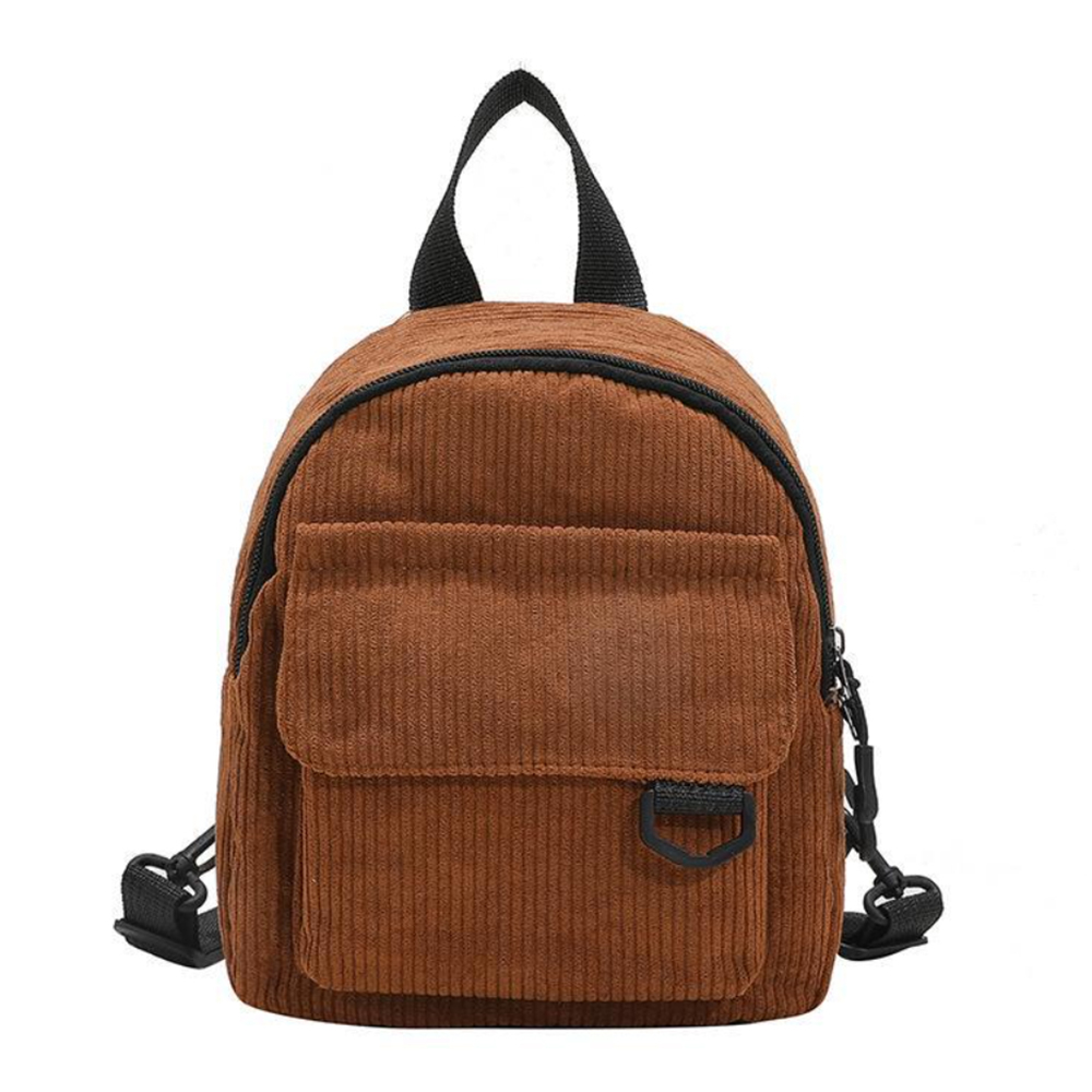 Mini mochila feminina, mochila escolar de veludo simples pequena, grande capacidade, mochila feminina durável, monocromática, casual, viajando, moda: Verde