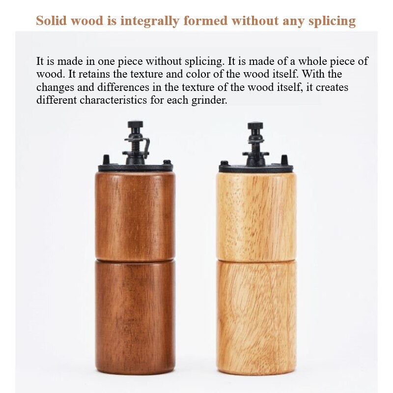 Adjustable Thickness Of Household Solid Wood Hand Coffee Grinder Manual Bean Grinder Crank Wooden Kitchen Tool Grinders Gadgets