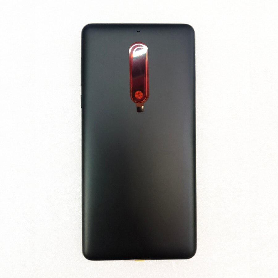Original til nokia 5 ta-1053 1024 1044 enkelt hus mobiltelefon lcd midterste ramme bag batteri dør dæksel volumen afbryderknap: Mat sort