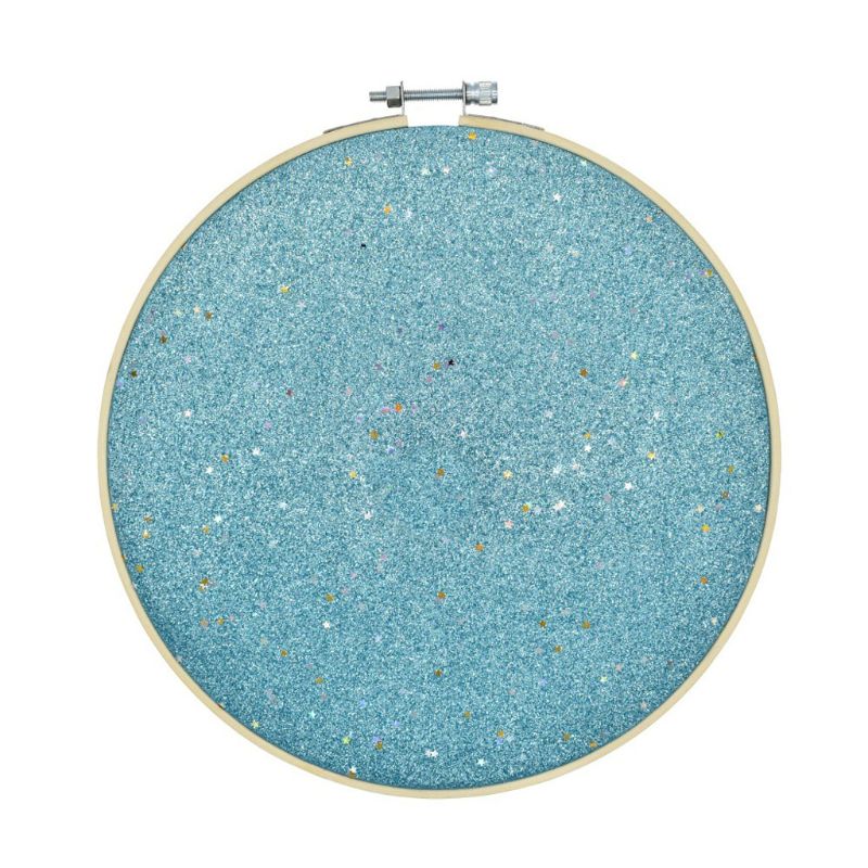 Badge Brooch Display Wall Hanging Pin Display Glitter Board Pin Holder Pin Collection Display Embroidery Hoop: Blue
