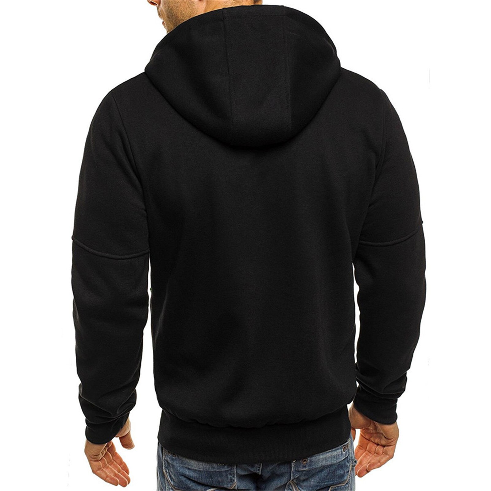 Sweat à capuche à manches longues avec fermeture éclair pour homme, sweat-shirt de rue en Patchwork, veste fine et décontractée pour l'automne et l'hiver, 3XL,