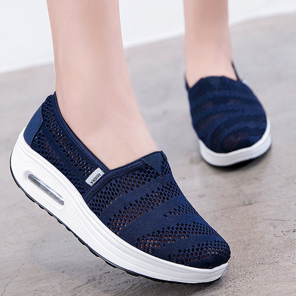 Mode Vrouwen Mesh Ademend Slip Dikke Zolen Schommelstoel Outdoor Platform Casual Wandelschoenen Sneakers Zapatillas Mujer # g4