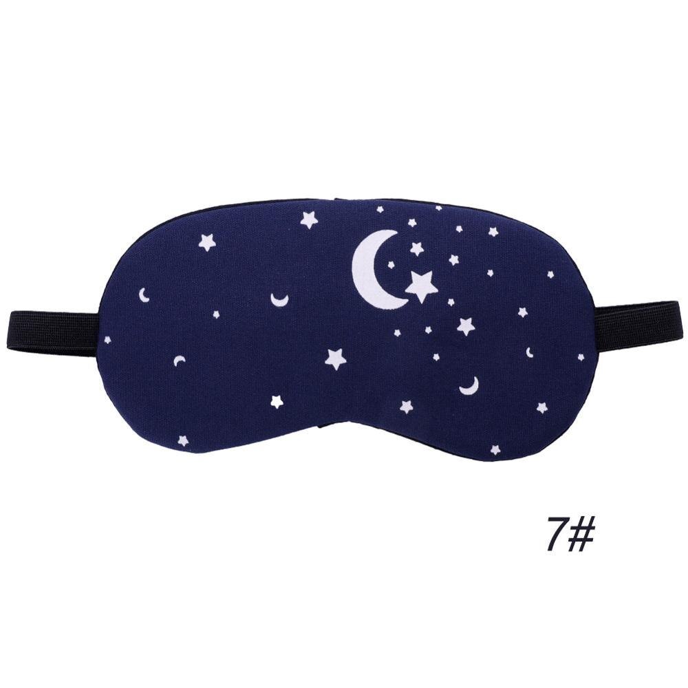 1Pc Sleeping Mask Eyepatch Eye Cover Cotton Mask for Eye Travel Relax Sleeping Aid Eye Patch Shading Eye Mask: 7 NO Ice Gel-Moon