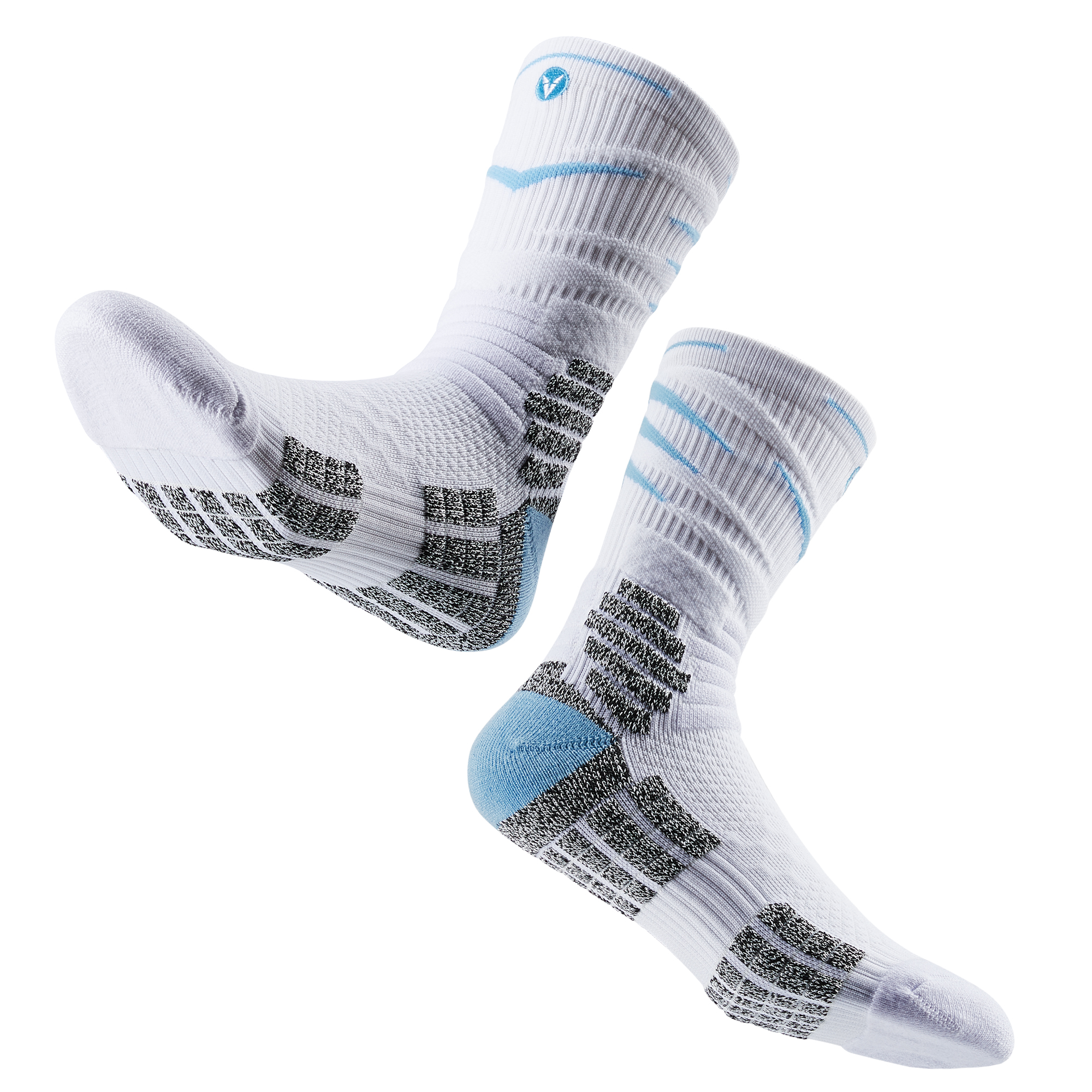 2023 Calcetines deportivos acolchados con compresión de arco Calcetines deportivos de ajuste seguro para baloncesto Fútbol Ciclismo VDLQWAI: Azul