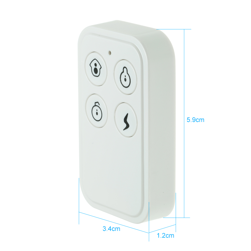 Mando a distancia inalámbrico blanco para sistema de alarma, 433MHz