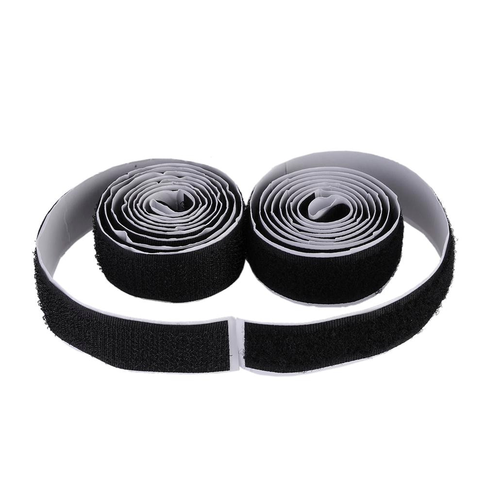 Utility Nylon Double-sided Black Hook & Loop Fastening Tape Strip Cable Tie Roll
