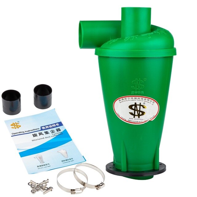 Cycloon Stofzuiger Filter Industriële & Huishoudelijke Zakloze Cyclone Dust Collector Met Flens: GREEN
