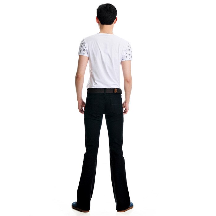 Plus size herre sorte bootcut jeans herre slim fit stretch jeans til mænd flare jeans homme hombre lange boot cut denimbukser