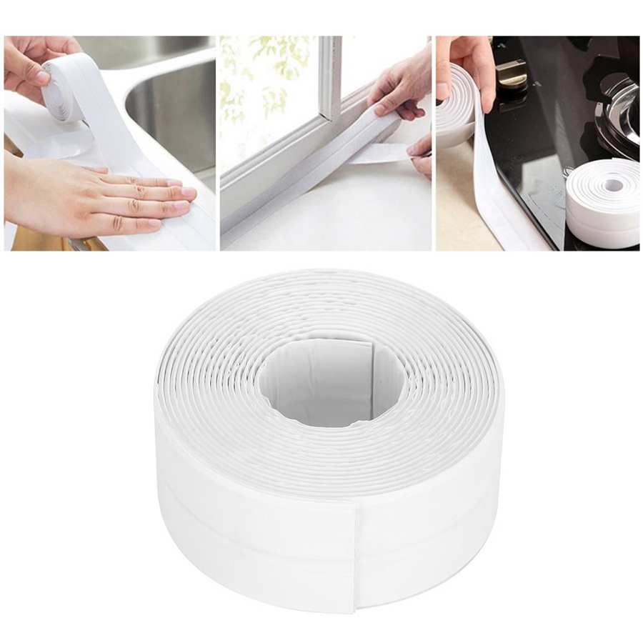 38mm Width Household White Self-Adhesive Mildewproof Waterproof Wall Sealing Strip Tape for Bathroom Kitchen kichen accessories