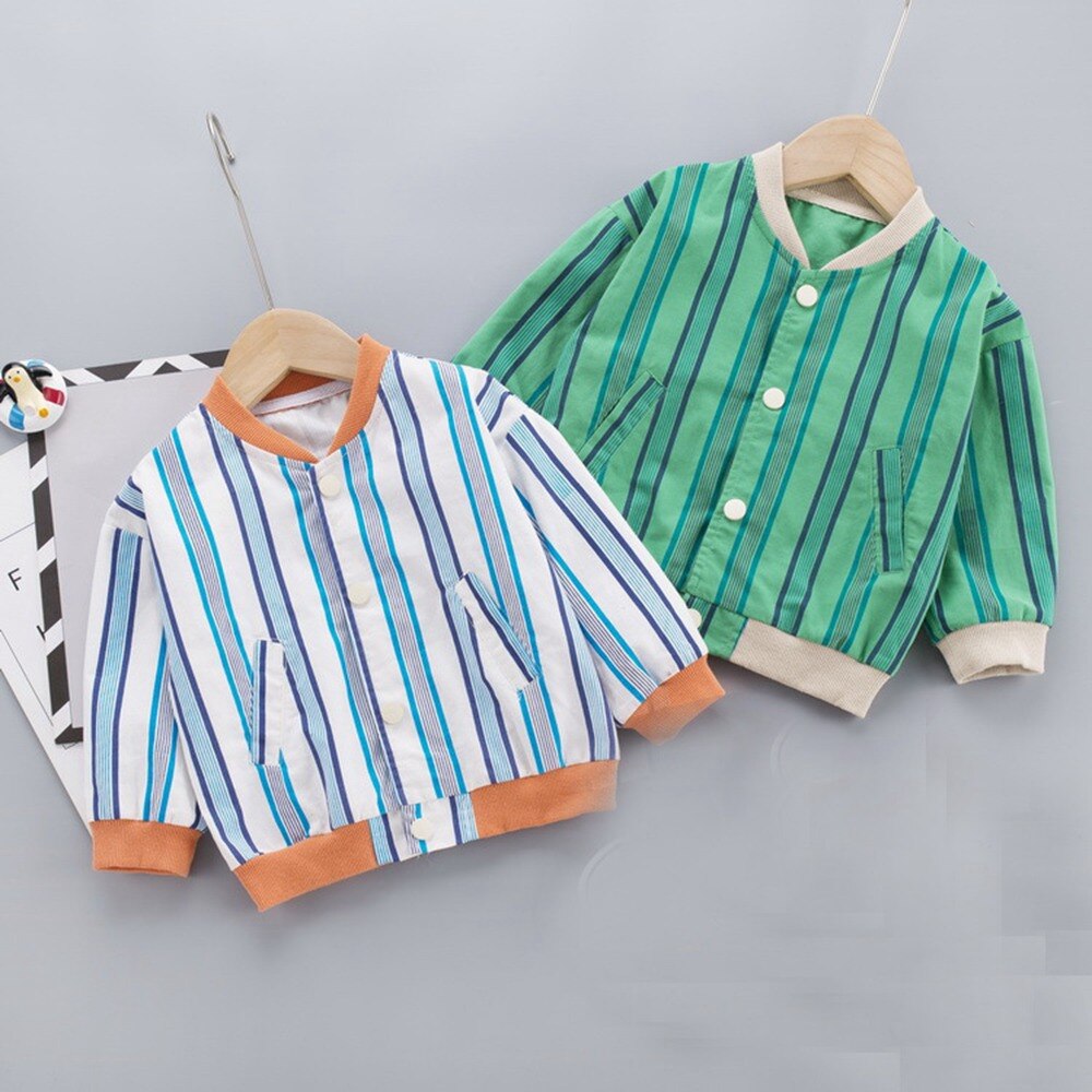 herbst lässig Baby Jungen Mäntel Jacken Gestreiften Langarm freundlicher freundlicher Kleinkinder Outwear Casacos Mantel S11106