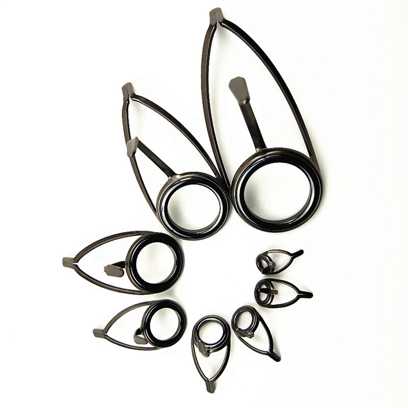 Frosted Dark-Grey Model KW #8/10/12/16/20/25/30/40/50 CARP rod guides/SURF rod guide, 2 legs guides