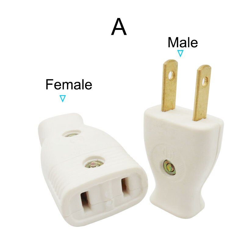 Japanese plug Butt Electrical Plug Socket Power Connector Cable Cord Female Male Converter Adaptor 15A 125V Pure cupper plug: A Male Female