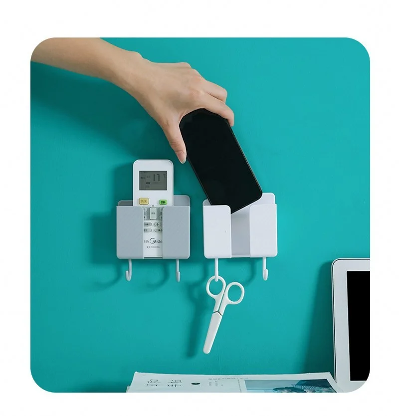 Soporte multifunción para teléfono inteligente, organizador montado en la pared, caja de almacenamiento, gancho para cargador de pared, organizador de cables, soporte de base de carga