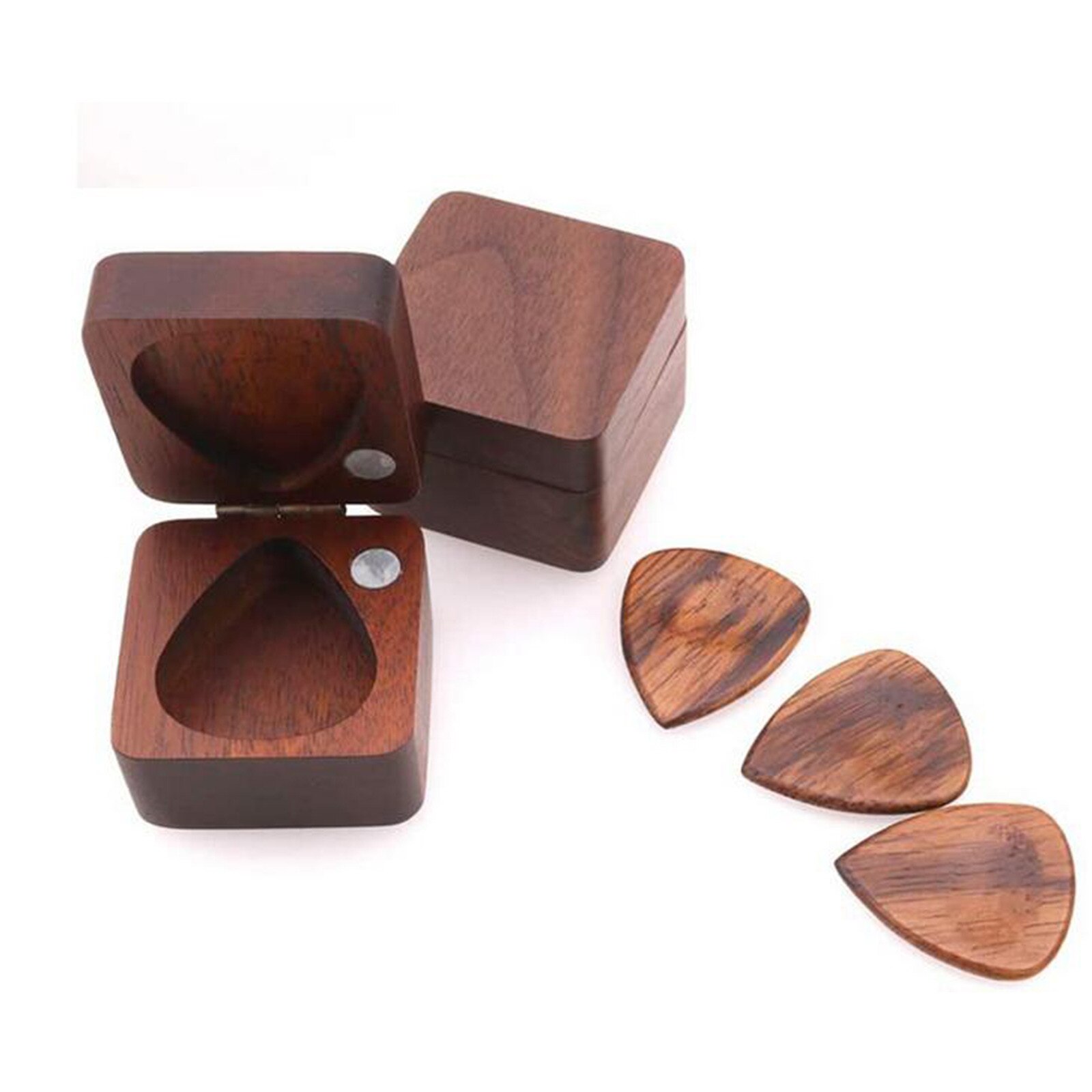 3pc guitare en bois Pick Box caisse en bois soin outil Plectrum boîte de rangement pour pics tenir guitare Pick boîte accessoires stockage d1