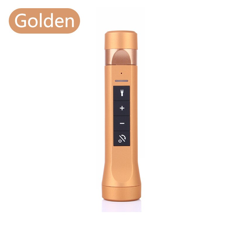 3 in 1 Wireless Portable Bluetooth Speaker for Outdoor Riding Cycling Music Torch MP3+FM Radio+Bike Mount+Flashlight+Power Bank: Gold