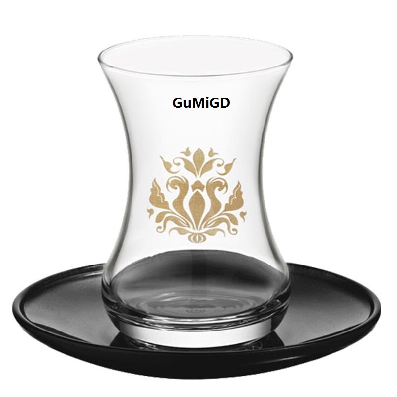 Juldekorationer för hem turkiet importer glas kaffekopp svart te kopp te set dryck kopp med fat set hushållssked: Default Title