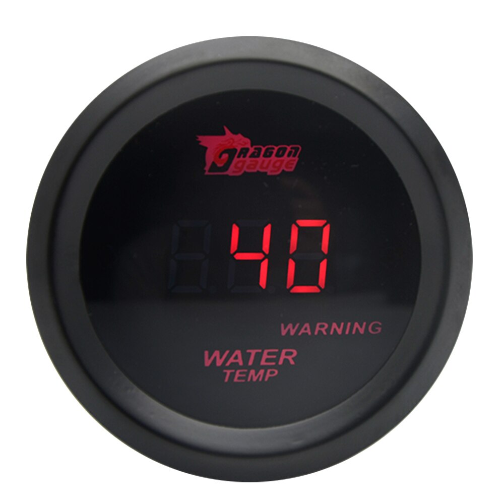 2'' 52MM Water Temp Gauge Degrees centigrade /Fahrenheit Black Color Digital Red Led