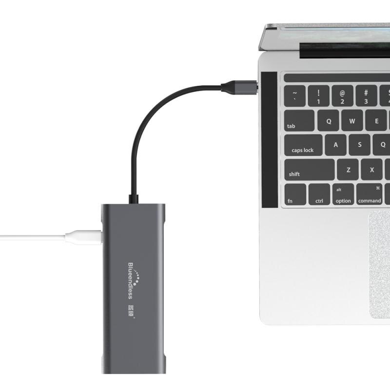 sottile USB C centro 9 in 1 TypeC a 3.0 HDMI TF LAN PD USB centro Adattatore per Macbook ek