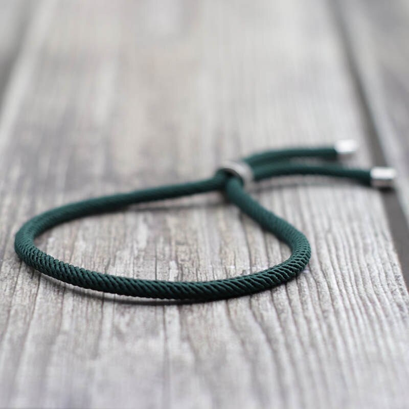 100% aço inoxidável pulseira masculino feminino 4mm milan corda preto vermelho braslet ajustável bff amizade braclet presente para casais: Green String