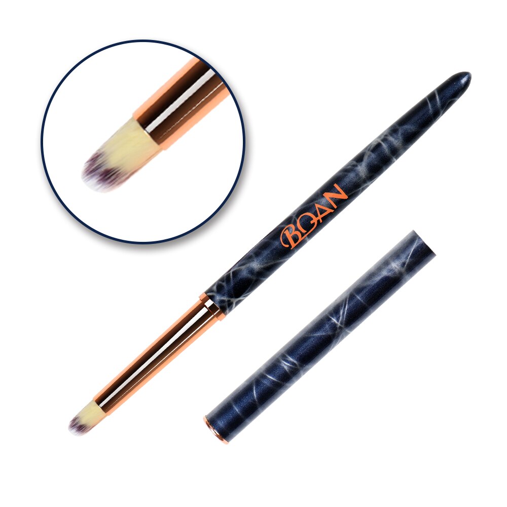 ANGNYA-pincel de mármol negro para uñas, cepillo de Gel UV para manicura, pluma de extensión de Gel acrílico, cepillo de dibujo y esmalte de uñas, 1 ud.: smudge
