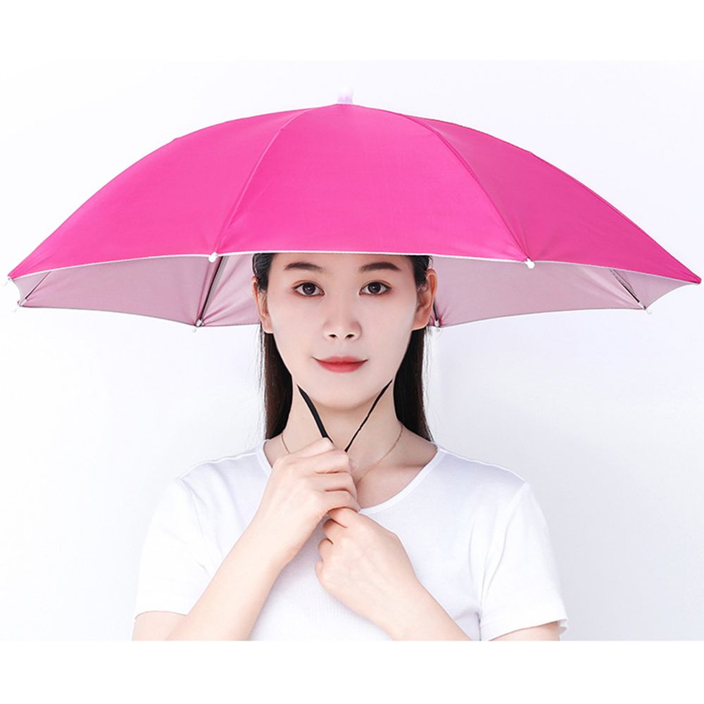 Paraguas portátil, sombrero a prueba de viento, cabeza de pesca, sombrilla, equipo de lluvia, paraguas plegable para exteriores, sombreros para cabeza de playa y acampada: YELLOW