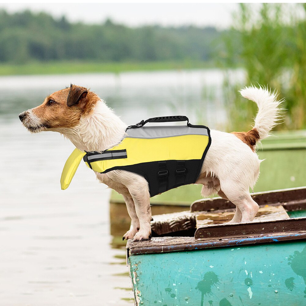 Popetpop reddingsvest voor huisdieren, waterdicht reddingsvest voor puppy's, maat s (geel)