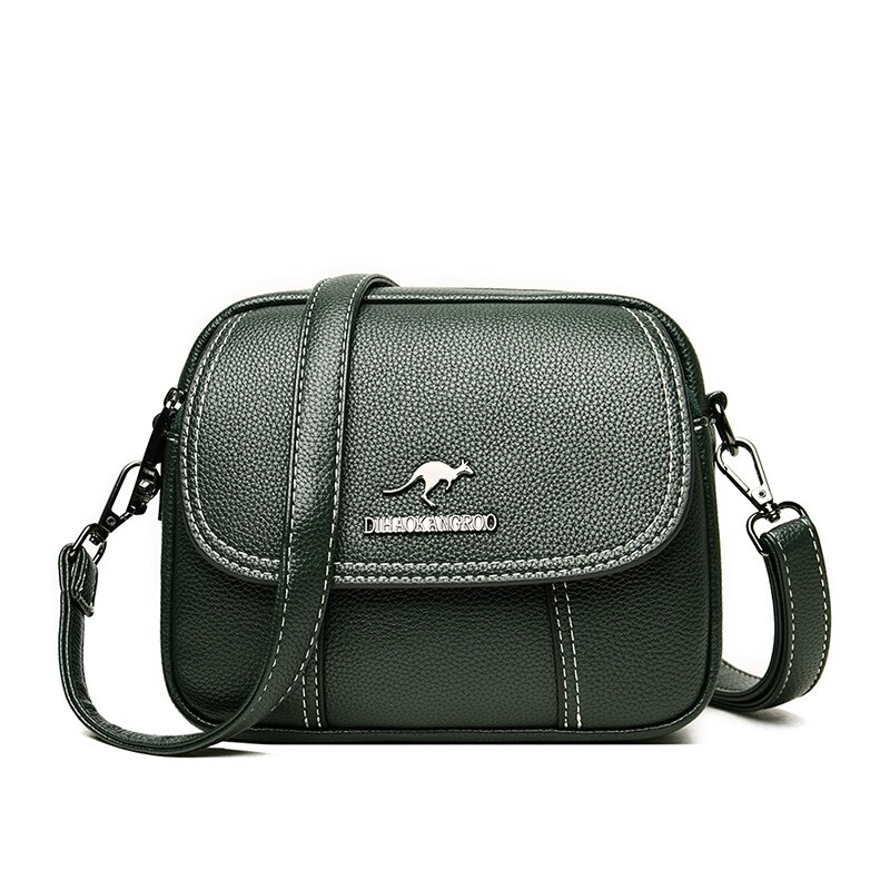ALTE Seetang PU Leder Schulter Crossbody-tasche Für Frauen Neue Einfarbig Klappe lässig Umhängetasche Taschen feminina: grün