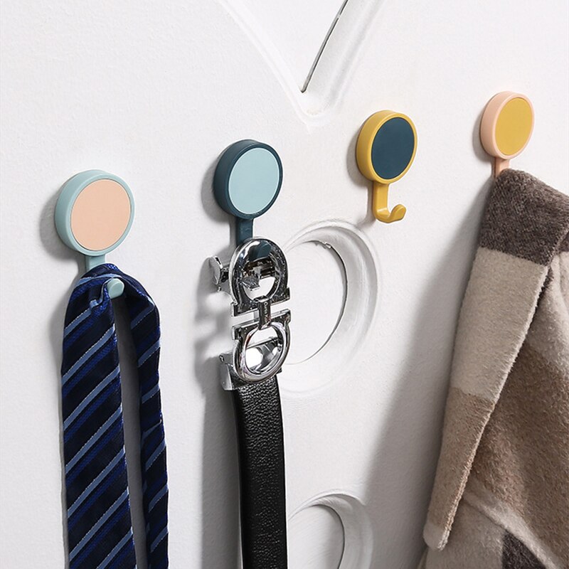 Muur Gemonteerde Sterke Nail-Gratis Haak Geplakt Effen Gekleurde Muur-Gratis Punch-Gratis Naadloze Haak Badkamer keuken Haak 3 Pcs Verkoop