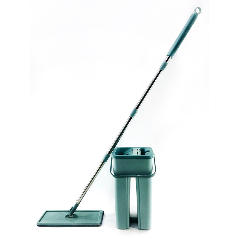 Mopa escurridor cubo con 2 uds fregona cojines 360 ° de cabeza giratoria fácil mopa plana limpiadora y cubos de Handwash libre mojado piso seco: Verde