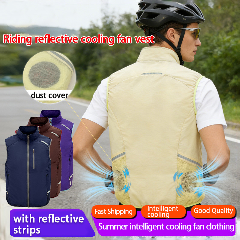 De nieuwste zomerkleding met airconditioning voor mannen en vrouwen, geschikt voor buitenactiviteiten, zoals fietsen, vissen, enz., inclusief koel- en ventilatorkleding.