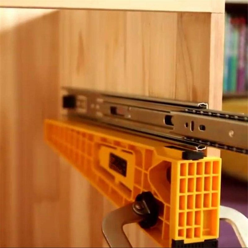 2 -delige set ladegeleiders, montagegereedschap voor kastmeubeluitbreiding, kastbeslag, installatiehandleiding, houtbewerkingsgereedschap