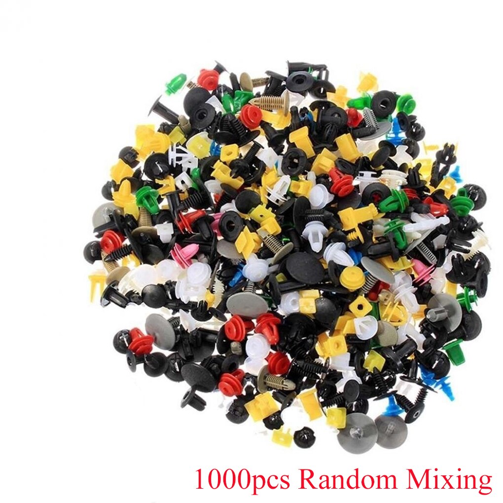 1000 stuks gemengde autoklemmen, autobevestiging, voertuigbumper, universele houder, bevestiging, klinknagel, deurpaneel, spatbordklem, voering voor alle auto's: 1000 stuks