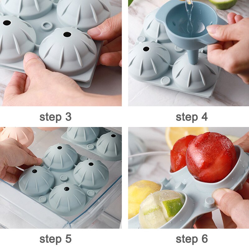 Isbollsmaskin 4 rutnät luktfri matklassad silikon isformbricka husgeråd sdf-ship