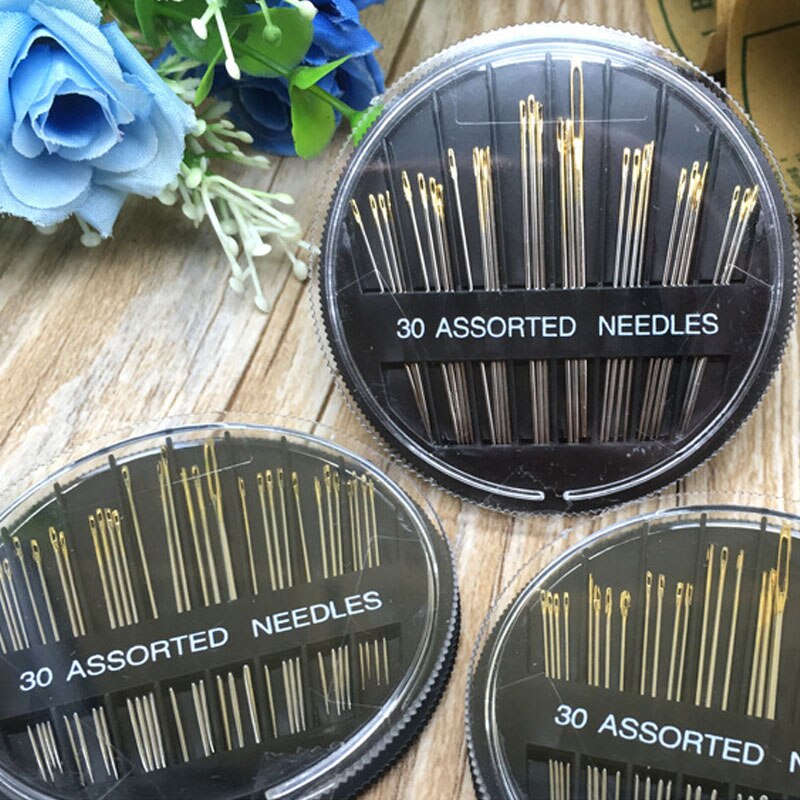 30pcs black needle box hand stitch needle sewing needle gold tail stitch embroidered cross stitch stainless steel hand stitch