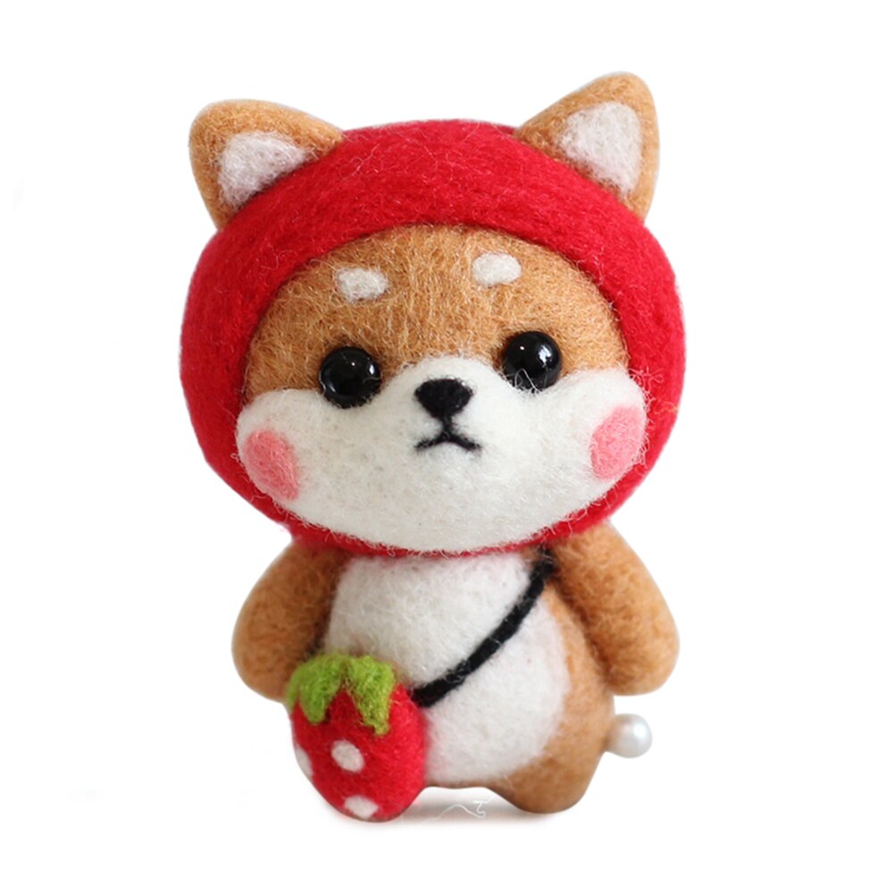 14x10x6cm manualidad de fieltro de lana DIY muñeca encantadora sin terminar Poked Set Kit para manualidades para Material de aguja bolsa paquete DIY juguetes