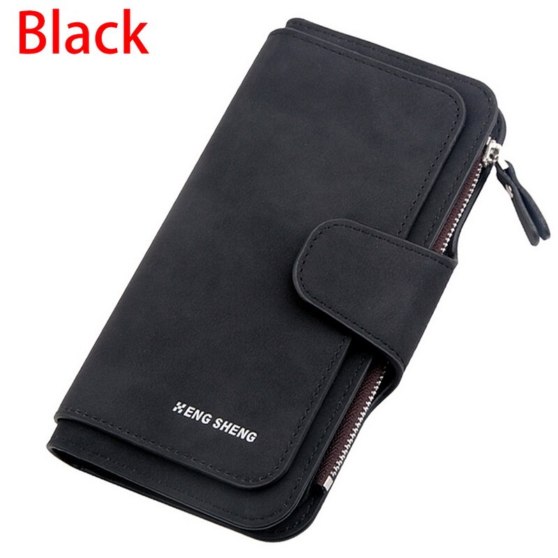 Women's Clutch Bag Faux Suede Long Wallet Women Matte Leather Lady Purse Female Wallets Card Holder Clutch Carteras: A-8