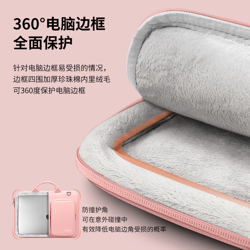 Laptoptas geschikt voor Apple MacBook scheidingsvak, draagbare crossbody laptoptas, anti-botsing